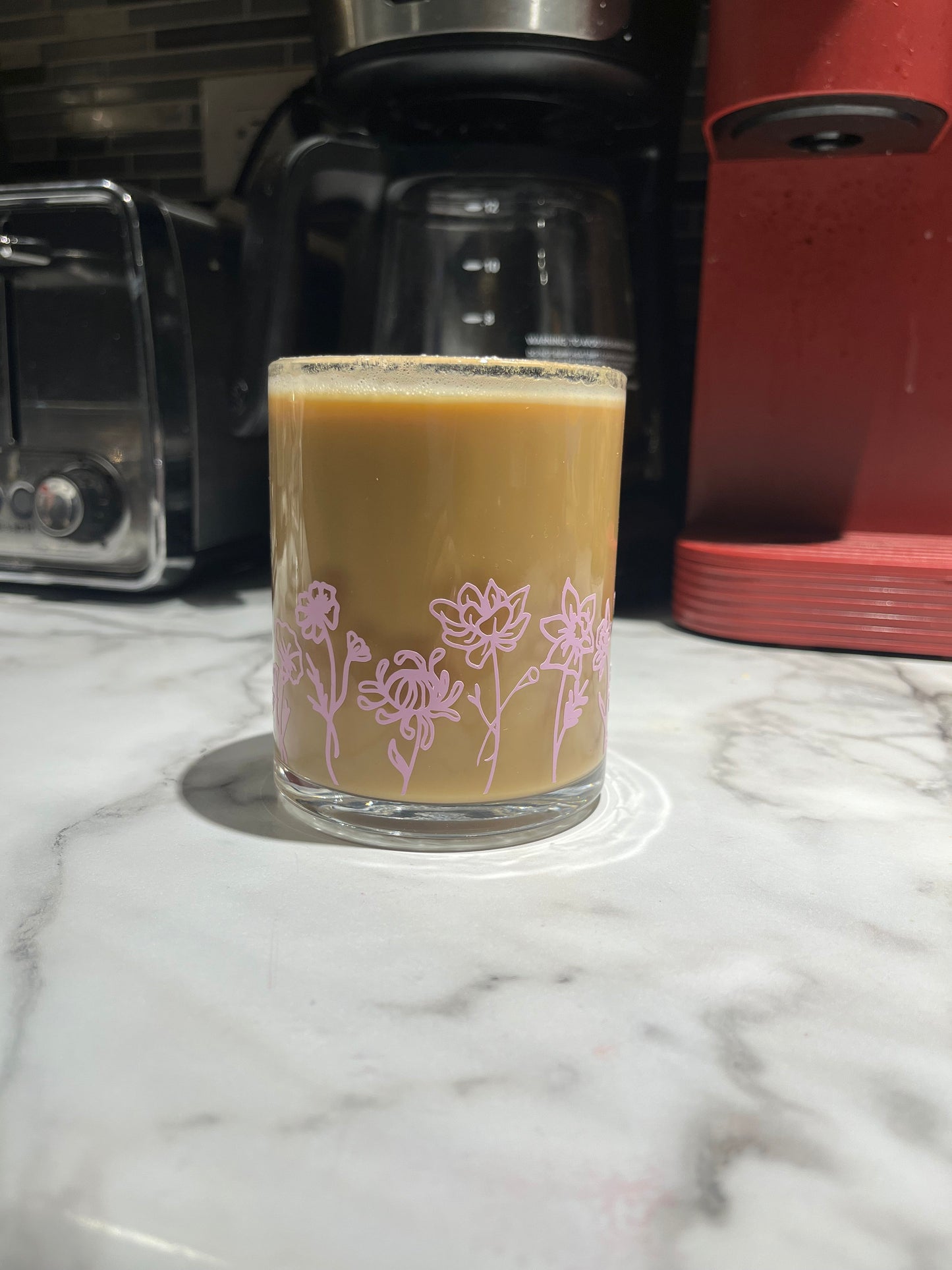 Birth Flower Glass mug, Perfect gift for her, anniversary gift, personalized mug