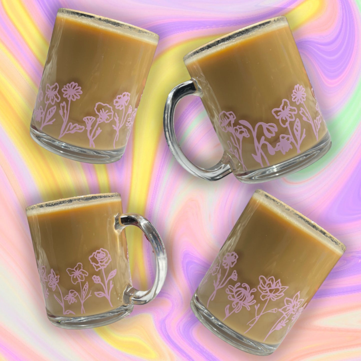 Birth Flower Glass mug, Perfect gift for her, anniversary gift, personalized mug