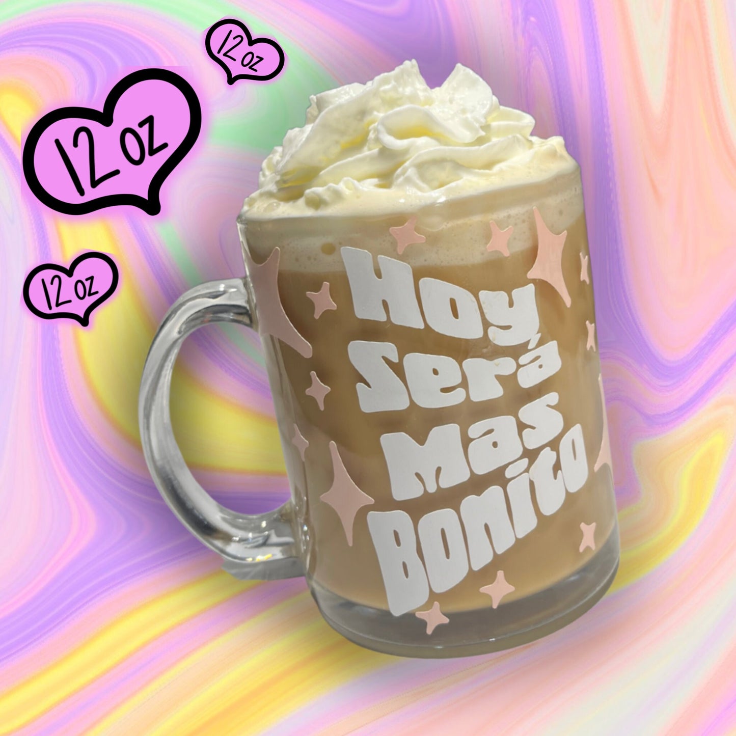 Mental Health awareness glass mug, Make today a good day mug, hoy sera bonito glass mug.