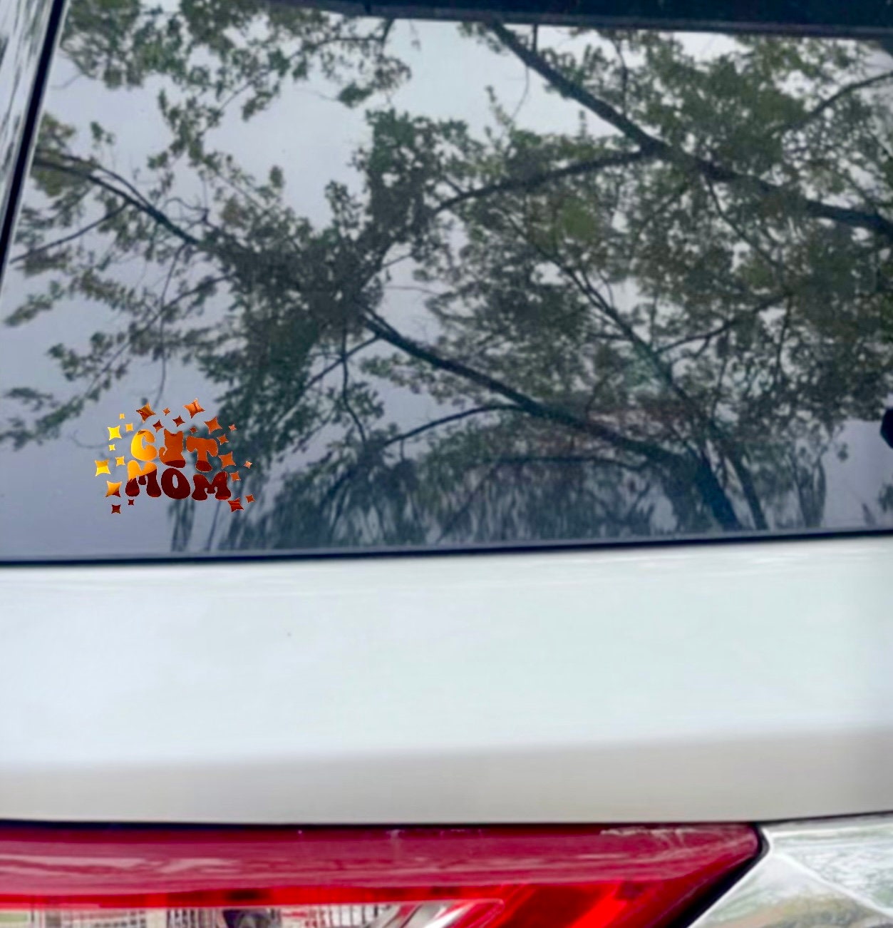 Cat Mom Vinyl Decal, Car Accessory, Bumper Sticker, Custom Vinyl Lettering.