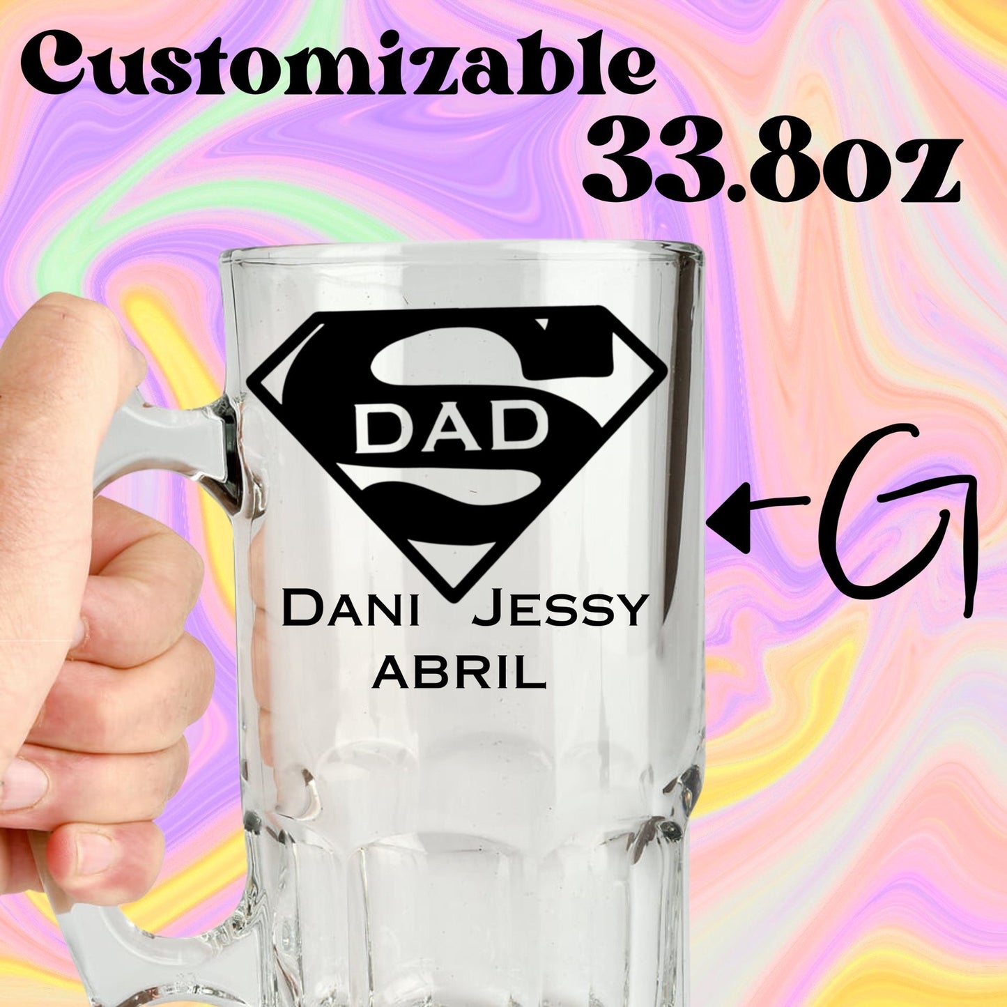 Father’s Day Beer mug, dia del padre, stein, Irish beer mug, gifts for him, Father’s Day gift from son, Fathers Day, gift for dad, Spanish.