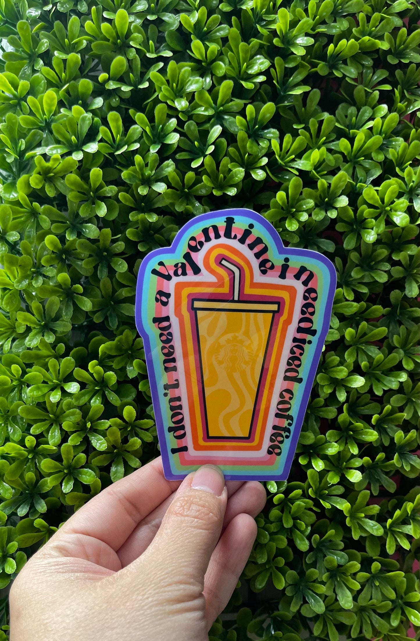 Valentine’s Day sticker, iced coffee lover, water bottle sticker, car sticker, Mental health stickers, self love sticker, anti-valentine,