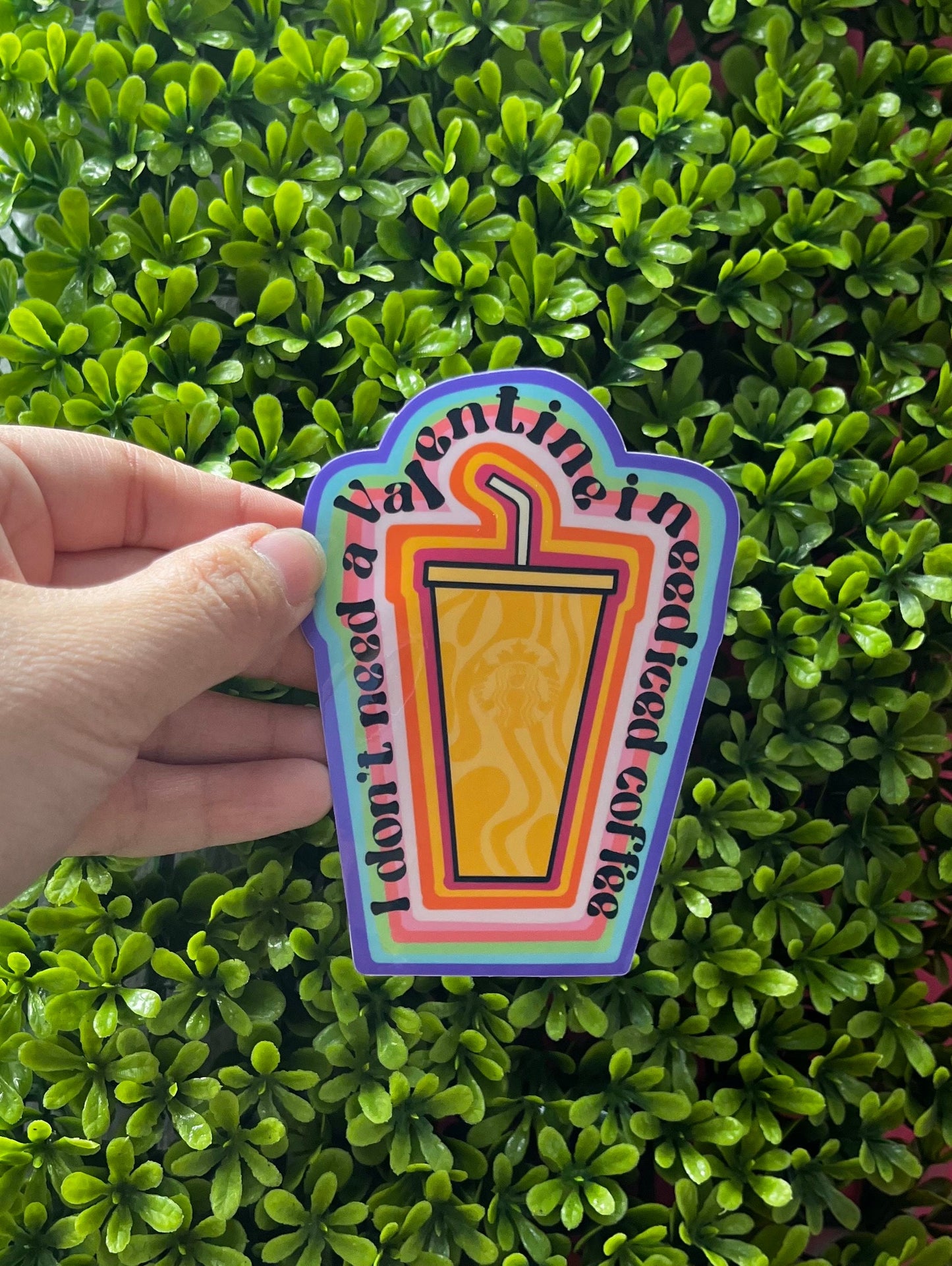 Valentine’s Day sticker, iced coffee lover, water bottle sticker, car sticker, Mental health stickers, self love sticker, anti-valentine,