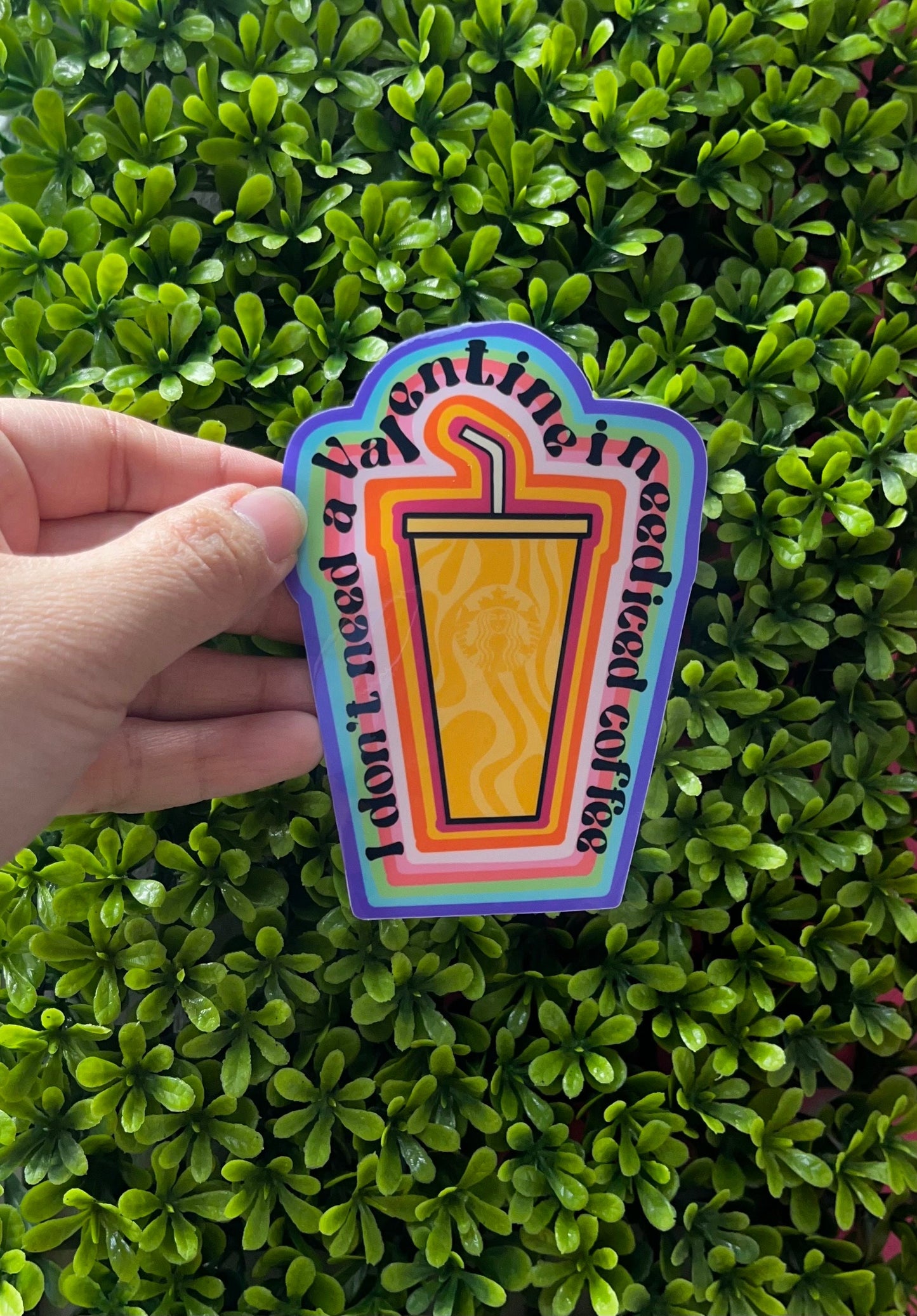 Valentine’s Day sticker, iced coffee lover, water bottle sticker, car sticker, Mental health stickers, self love sticker, anti-valentine,