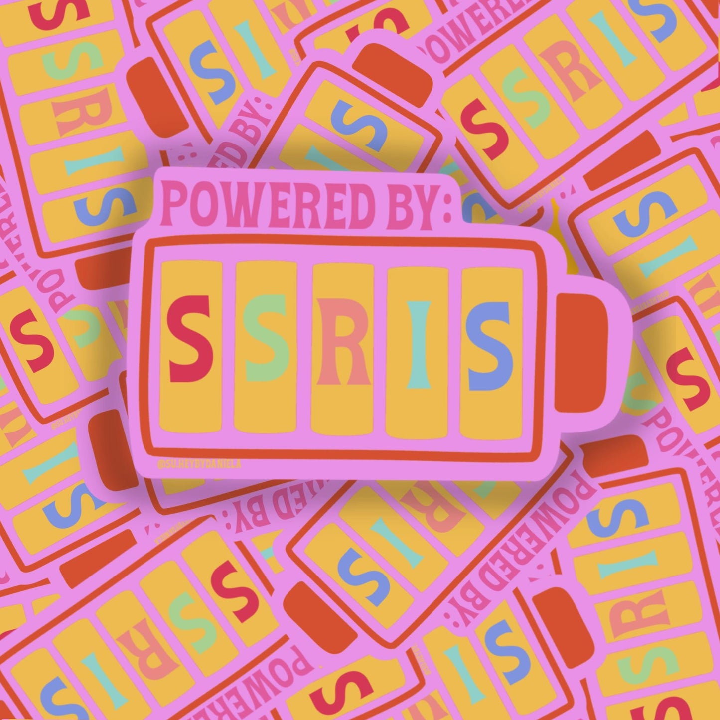 Powered by sticker, stocking stuffer, Christmas gift, water bottle sticker, car sticker, Mental health stickers, mental health awareness.