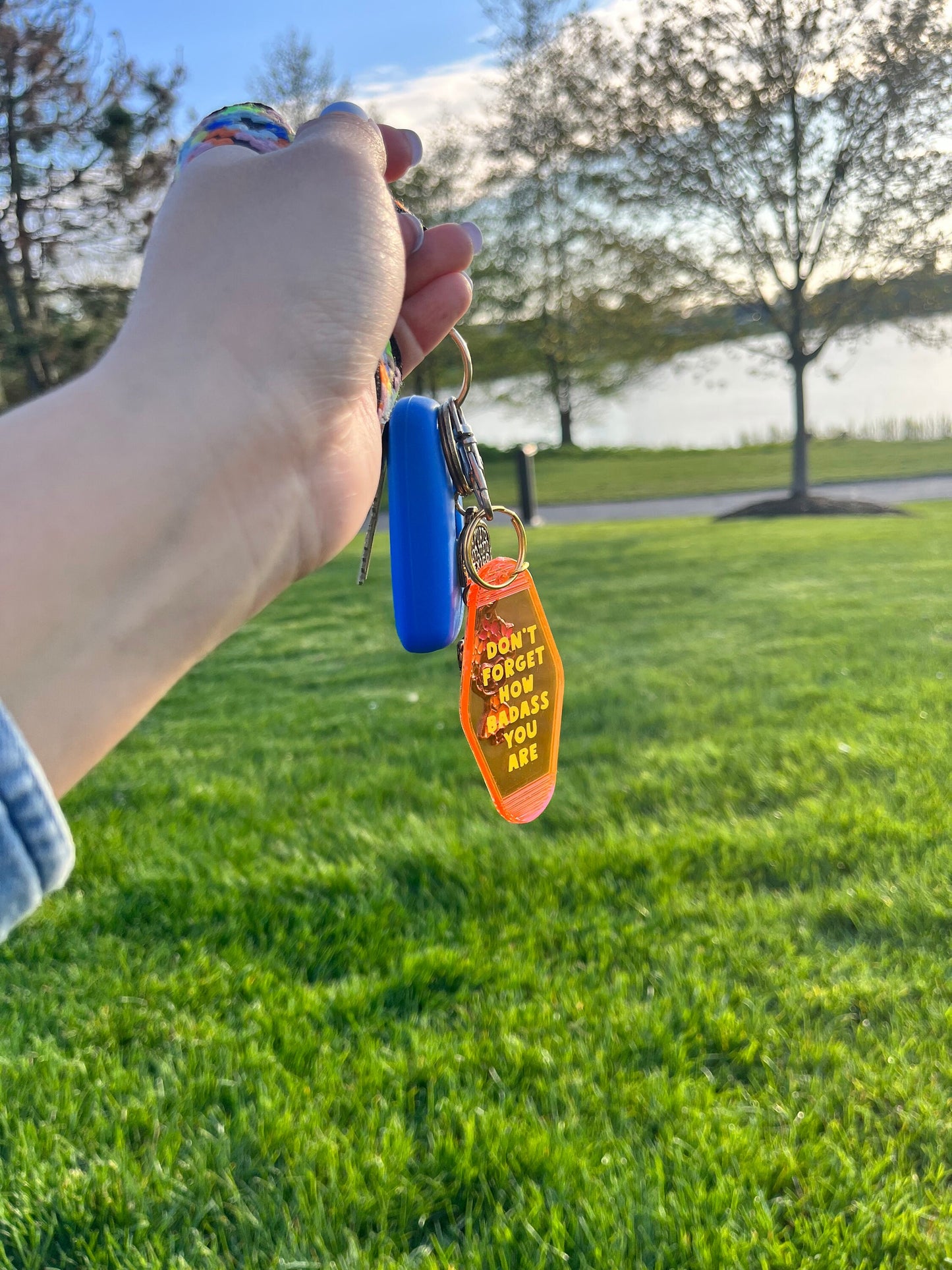 Self Care Retro Keychain, Personalized Custom Motel Keychain, Mental health friendship gift, inspirational affirmation, bridesmaid gift