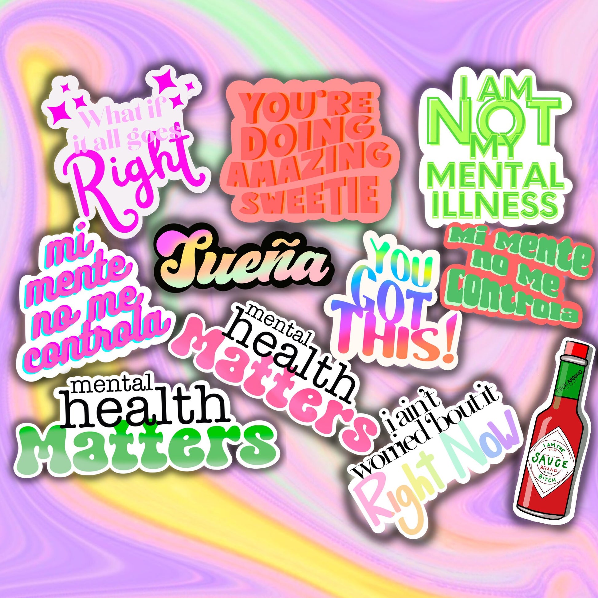 Mental health stickers, mental health awareness, mental health, planner stickers, affirmation stickers, daily affirmations.