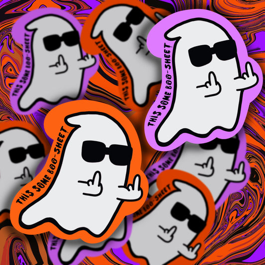 Halloween sticker, Halloween basket gift, Retro Ghost sticker, halloween decor, spooky season sticker, water bottle sticker, gifts for teen.