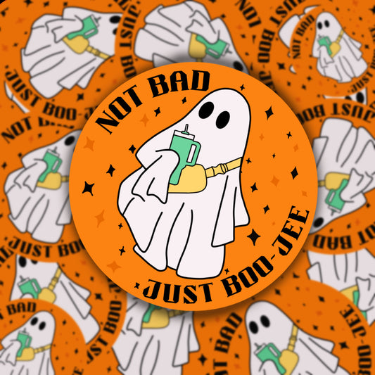 Halloween Sticker, christmas basket gift, retro ghost sticker, Stocking stuffer, water bottle sticker, laptop sticker, spooky season gift.