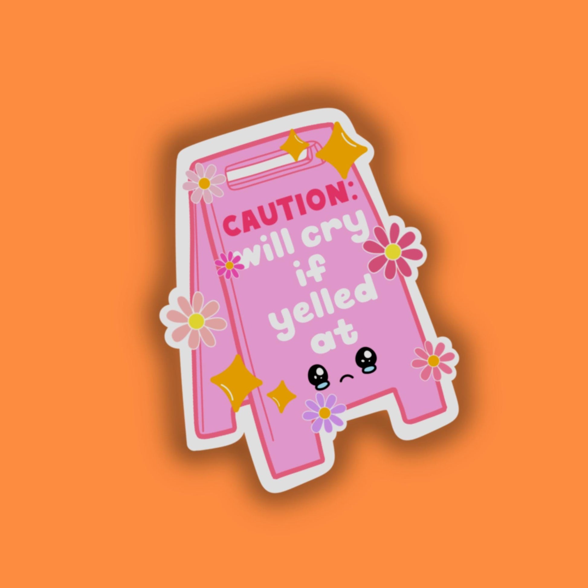 Cute Caution sticker, christmas for her, stocking stuffers, Christmas for teen, fun self love, water bottle sticker, Mental health stickers,