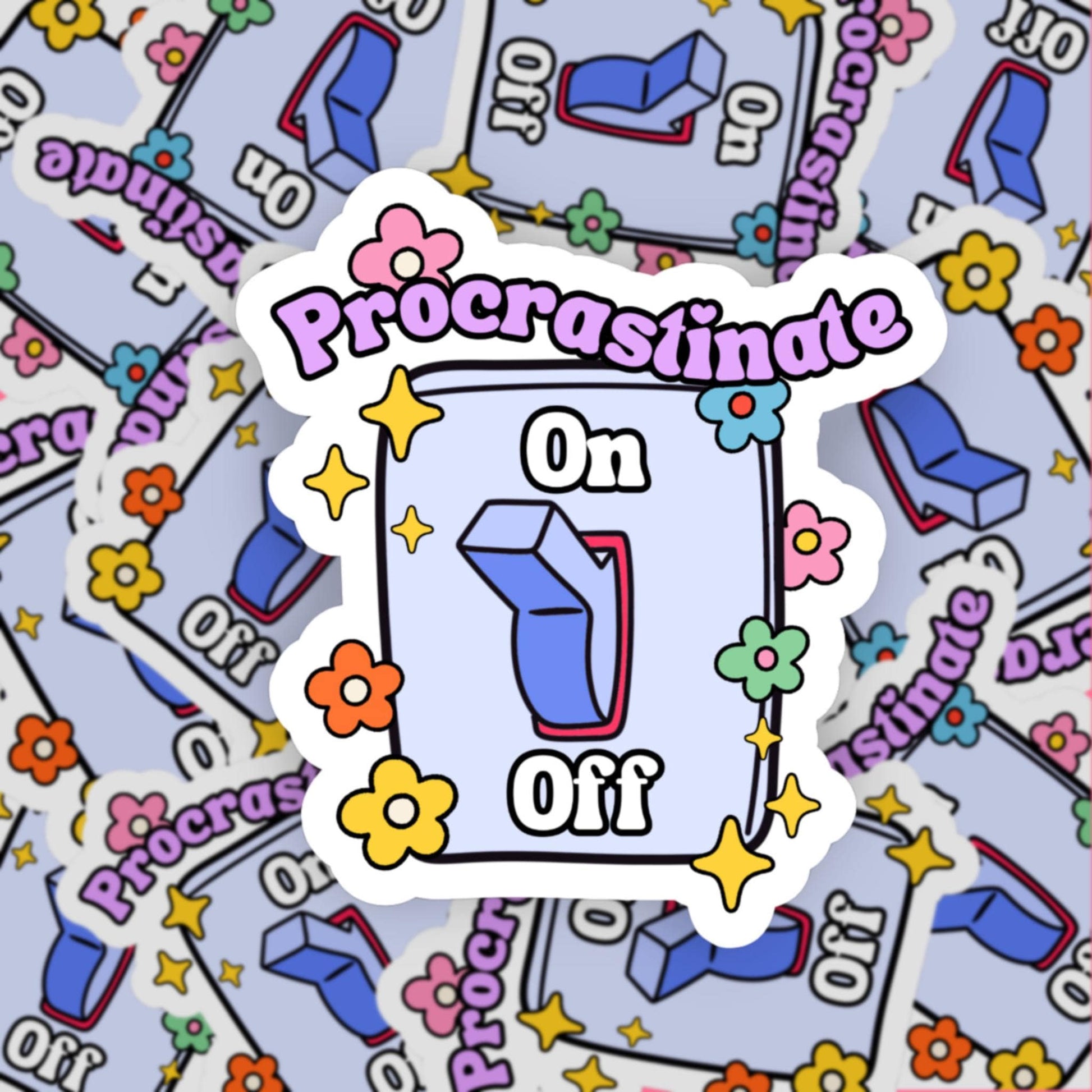 Procrastination sticker, Stocking stuffer, Christmas for her, water bottle sticker, Mental health stickers, mental health awareness.