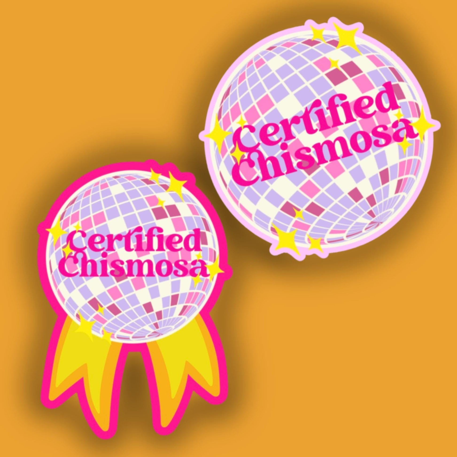 Certified Chismosa Sticker, Latina funny sticker, disco ball sticker, gift for her, Christmas gift, stocking stuffer, water bottle sticker.